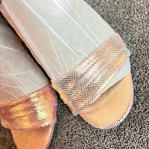 Franco Sarto Womens Size 7 7M Osmina Rose‎ Gold Block Dress Heel Sandals Shoes - Picture 5 of 14